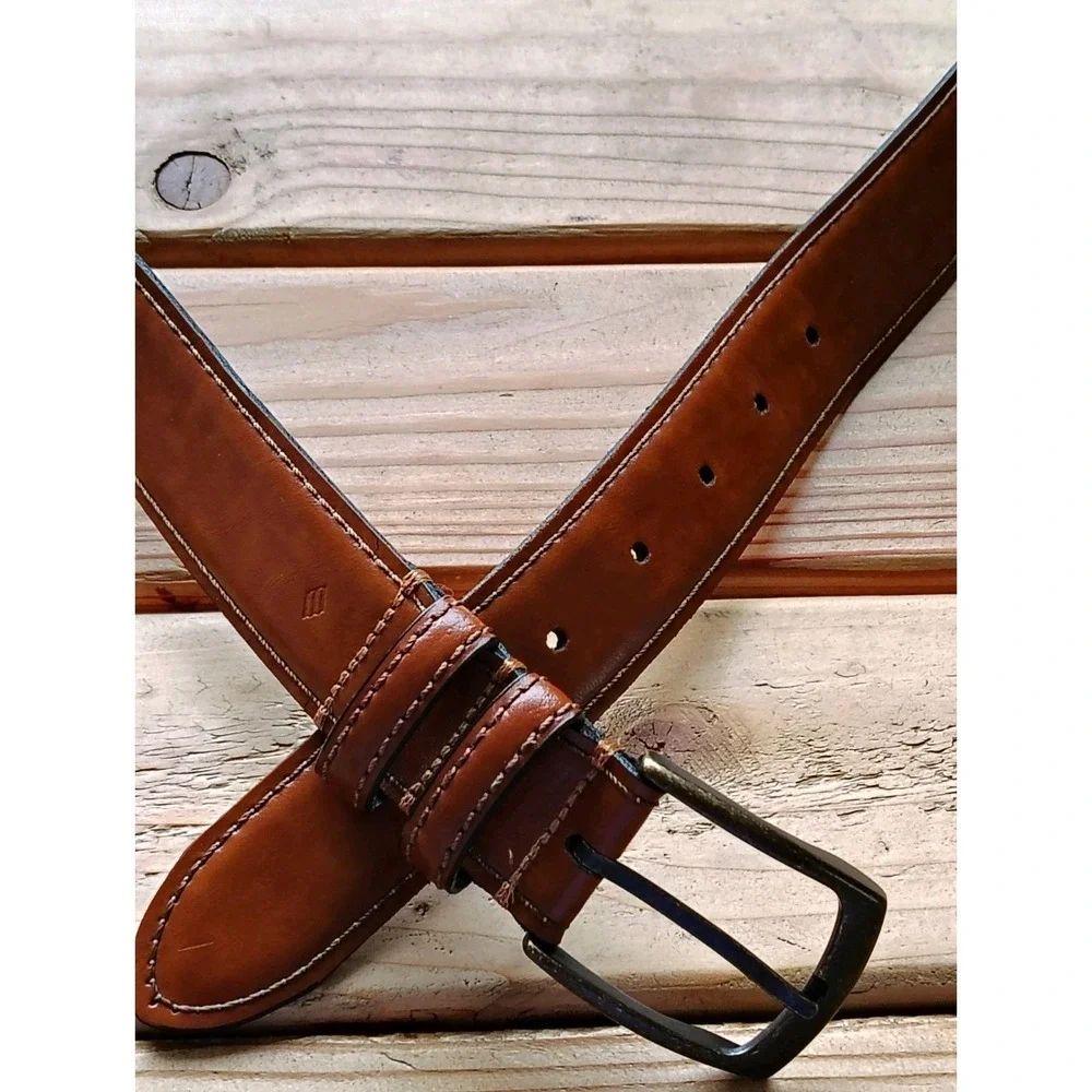 Joseph Abboud Brown‎ Genuine Leather Dress Belt Made In Italy Men's Size 44/110